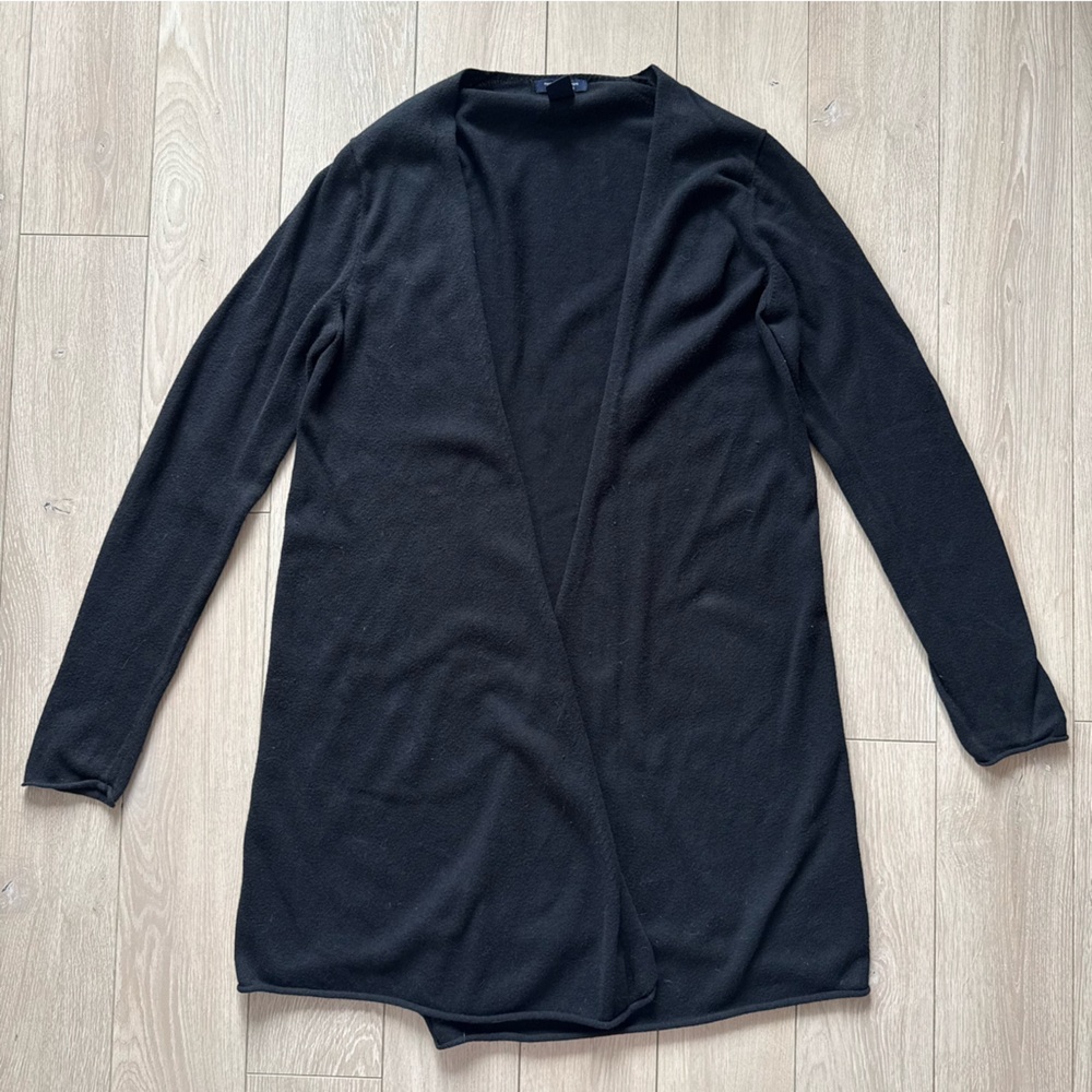 GAP Cashmere Blend Black Open-Front Women's Cardigan Size Large